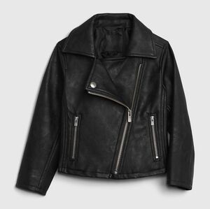 GAP Toddler Faux Leather Black Moto Jacket